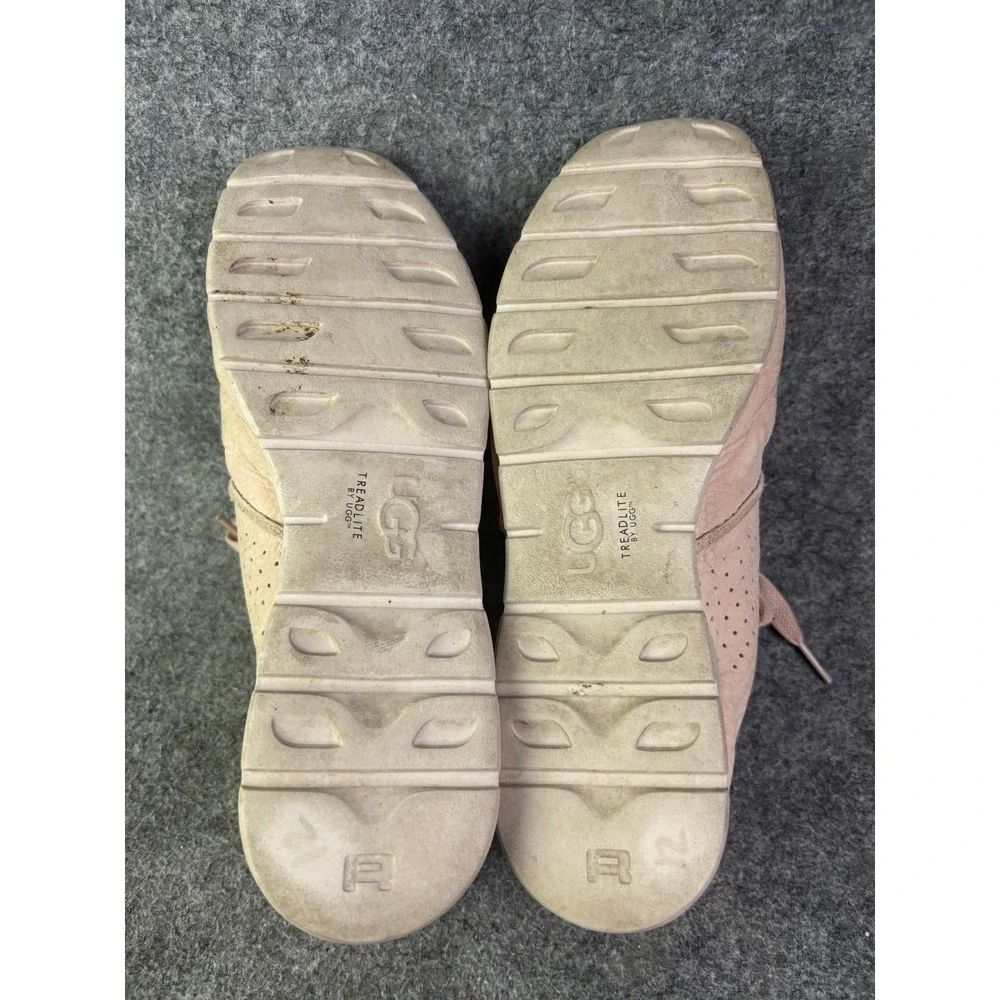 UGG Tye Sneakers Womens‎ 8.5 Pink Leather Perforated Low Top 1016674